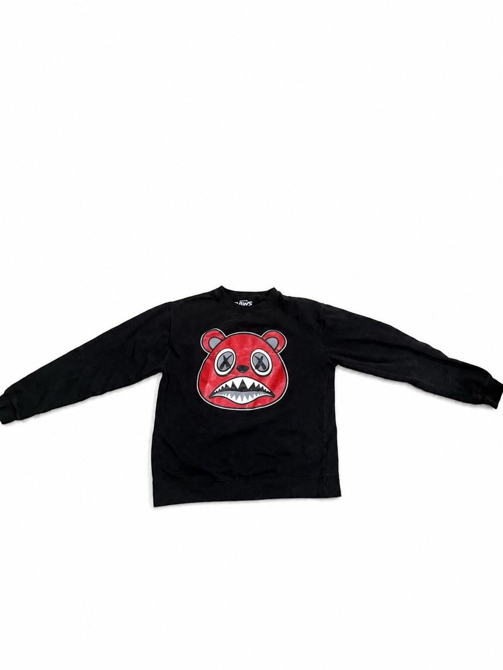 BAWS Angry Bear Graphic Crewneck Sweatshirt Black Size Medium USA Made